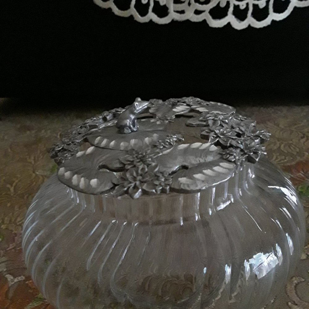 Vintage David Brown Rawcliffe Pewter Jewelry/Trinket/Potpourri Jar